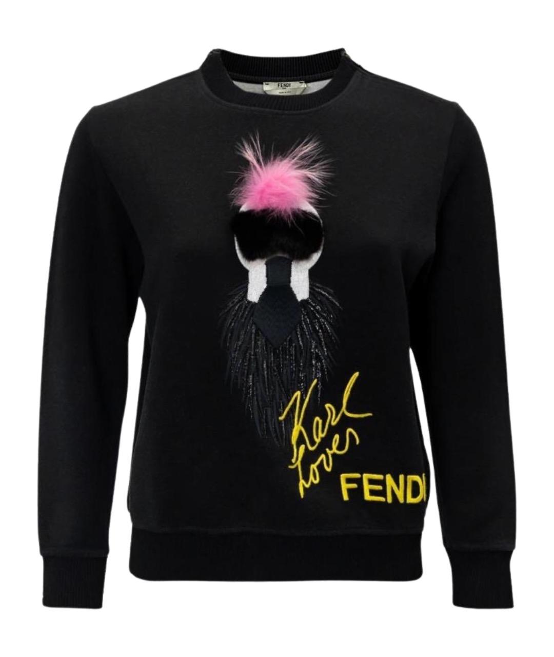 FENDI Черный хлопковый джемпер / свитер, фото 1
