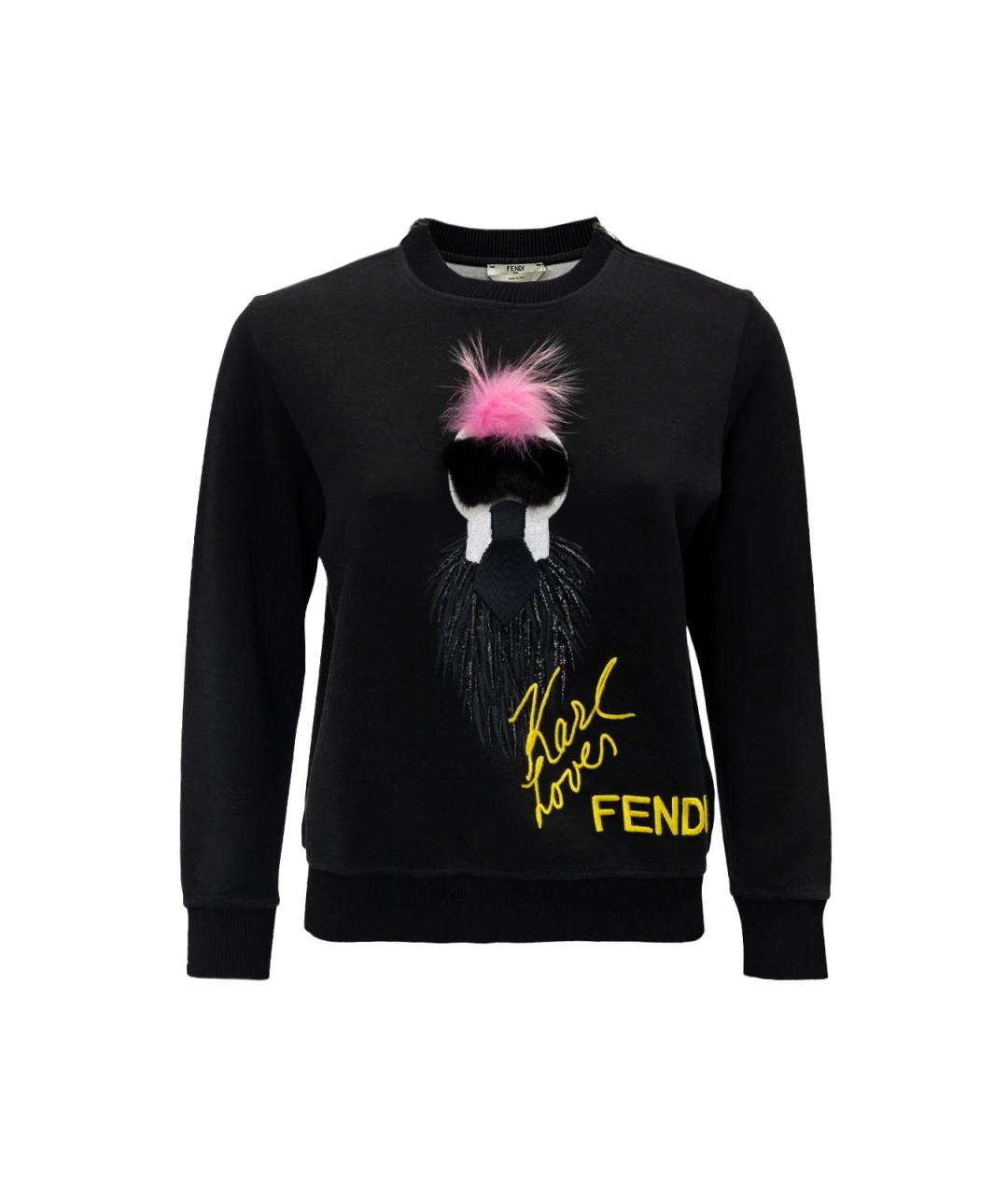 FENDI Черный хлопковый джемпер / свитер, фото 2