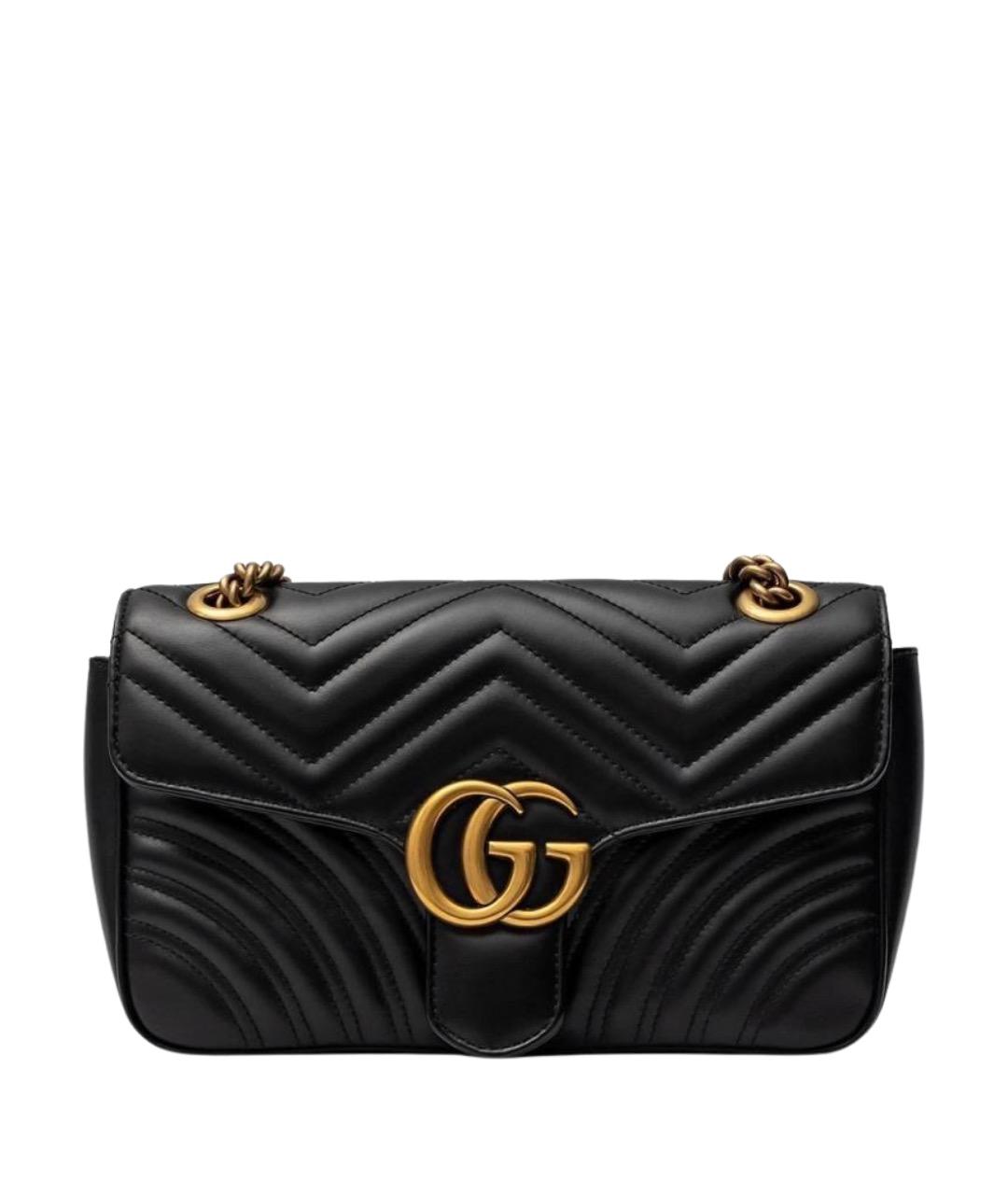 GUCCI Черная кожаная сумка через плечо, фото 1
