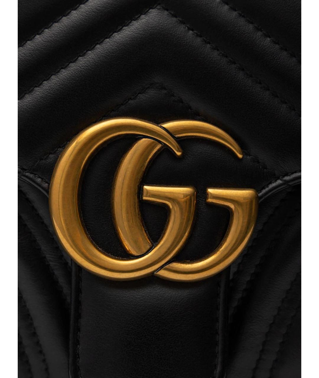 GUCCI Черная кожаная сумка через плечо, фото 5