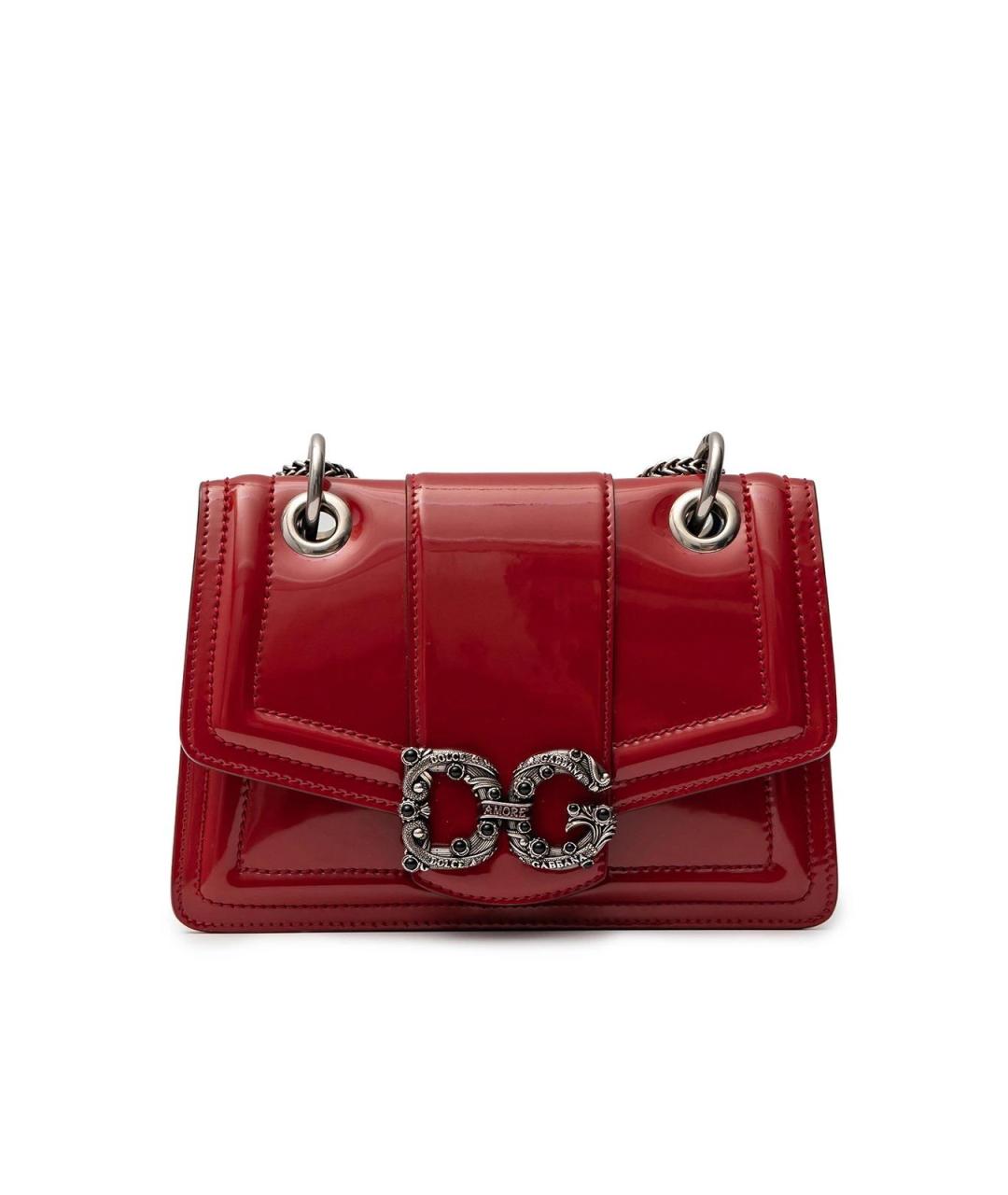 DOLCE&GABBANA Красная кожаная сумка через плечо, фото 6