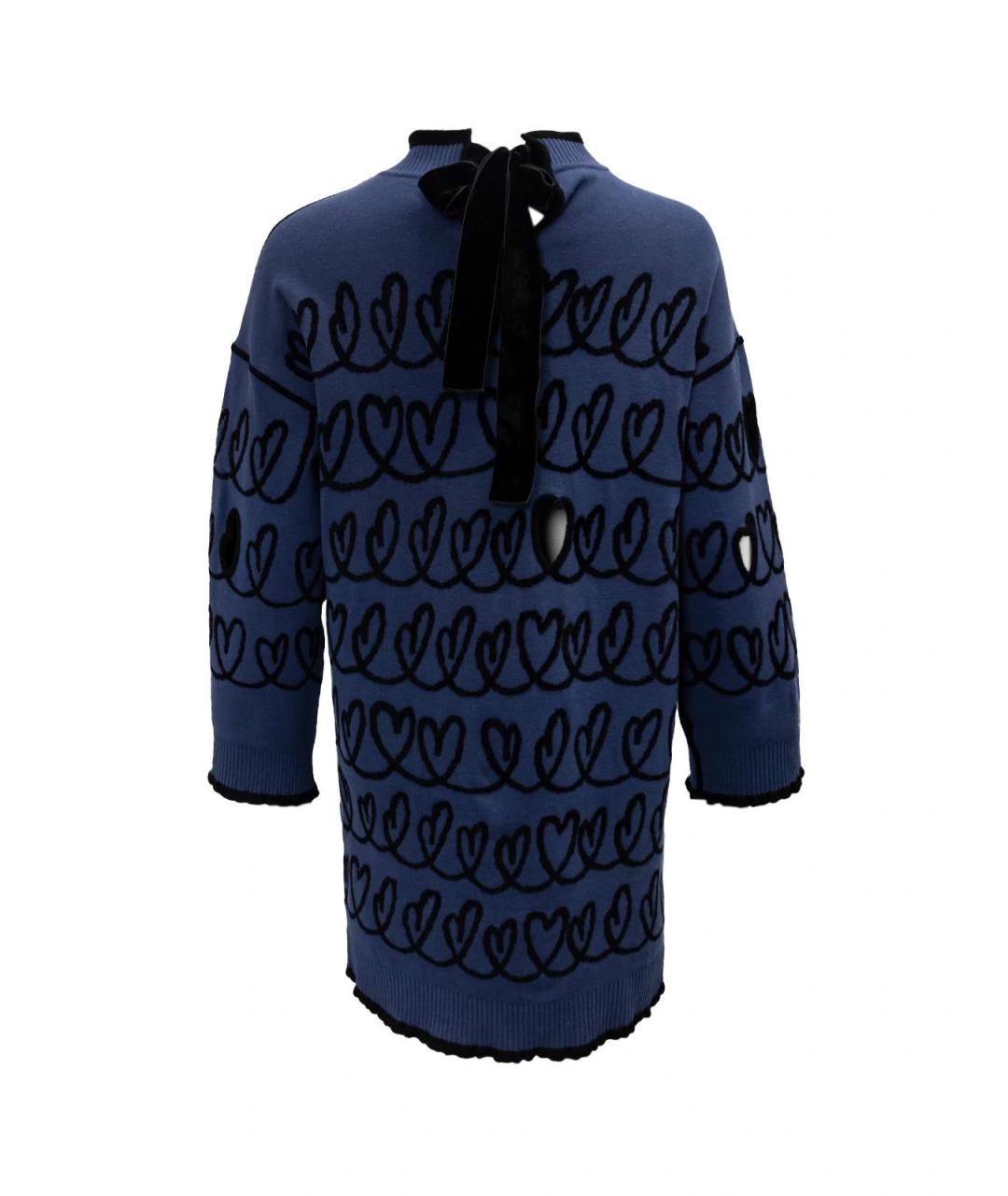 FENDI Синее шерстяное повседневное платье, фото 2