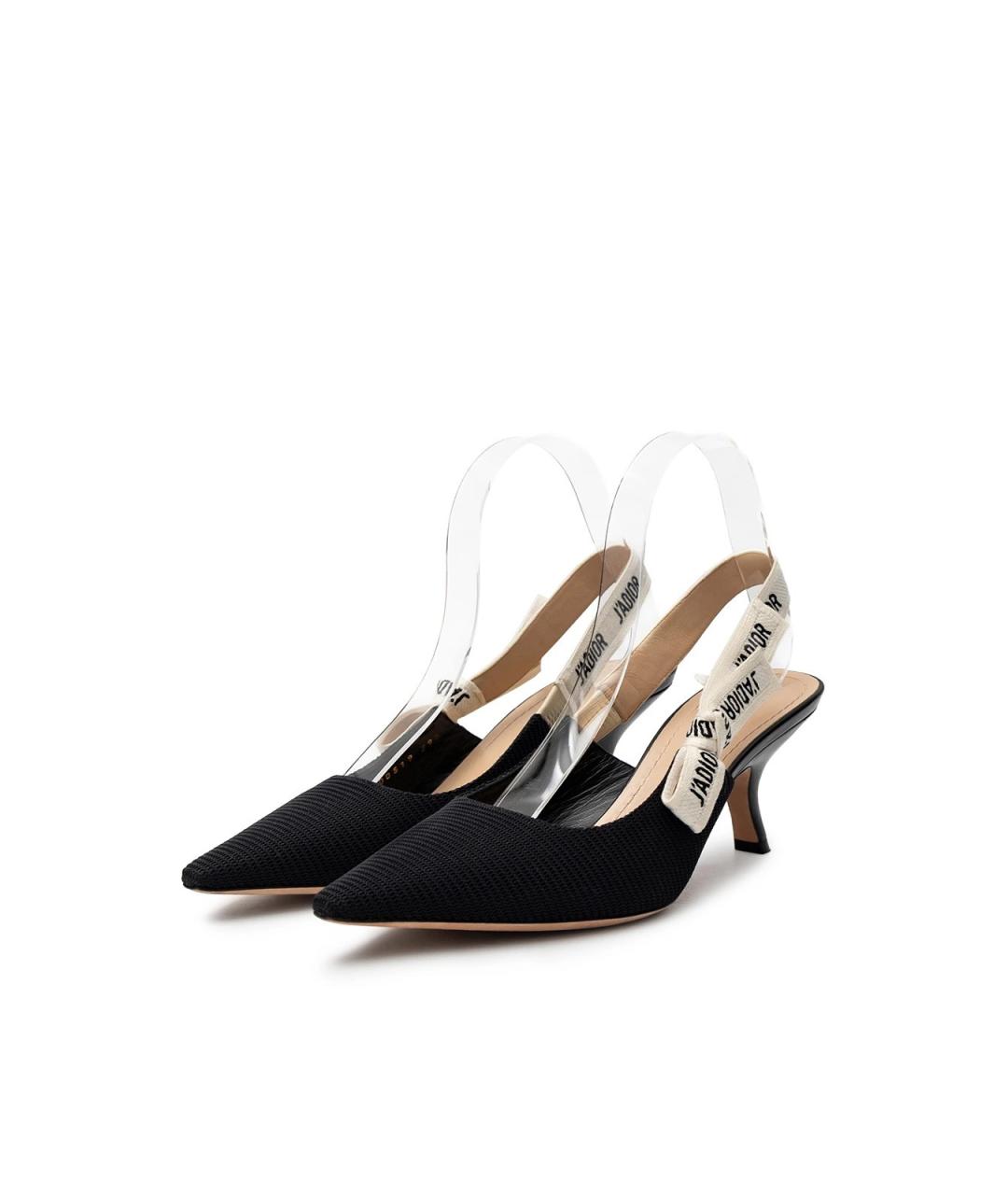 CHRISTIAN DIOR Черные текстильные туфли, фото 2