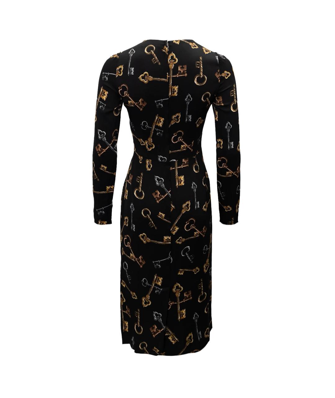 DOLCE&GABBANA Черное шелковое повседневное платье, фото 2
