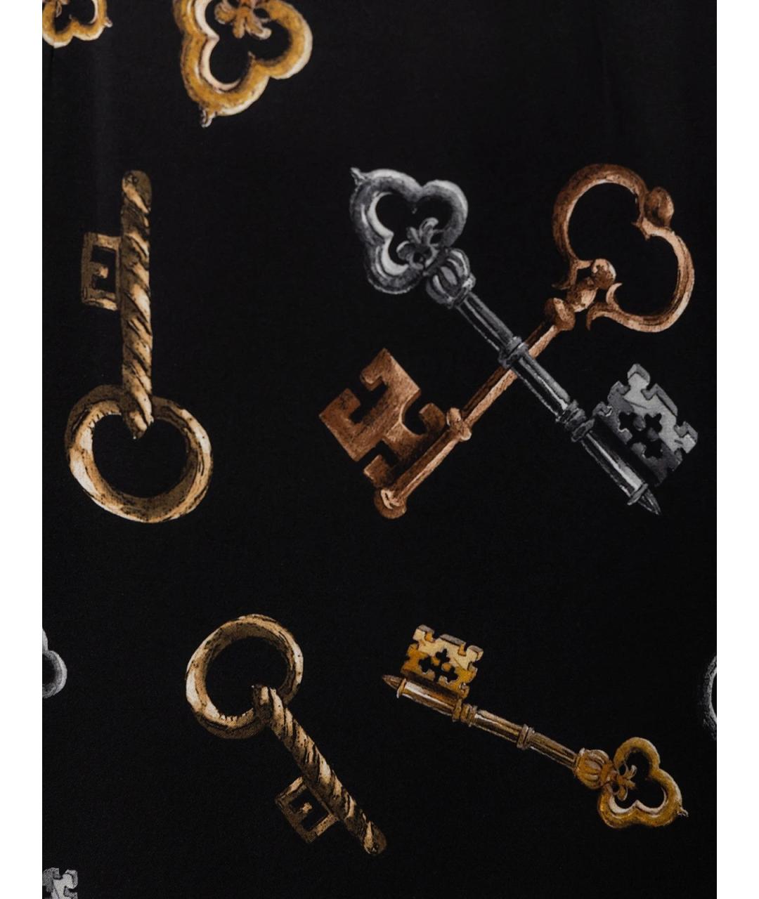 DOLCE&GABBANA Черное шелковое повседневное платье, фото 3
