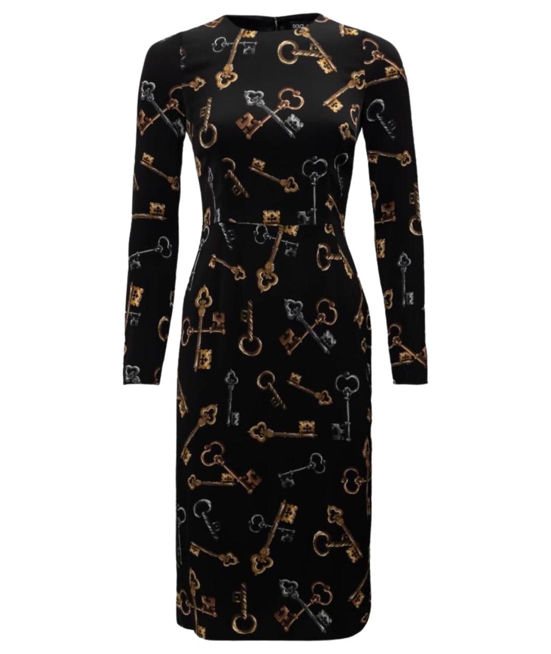 DOLCE&GABBANA Черное шелковое повседневное платье, фото 1
