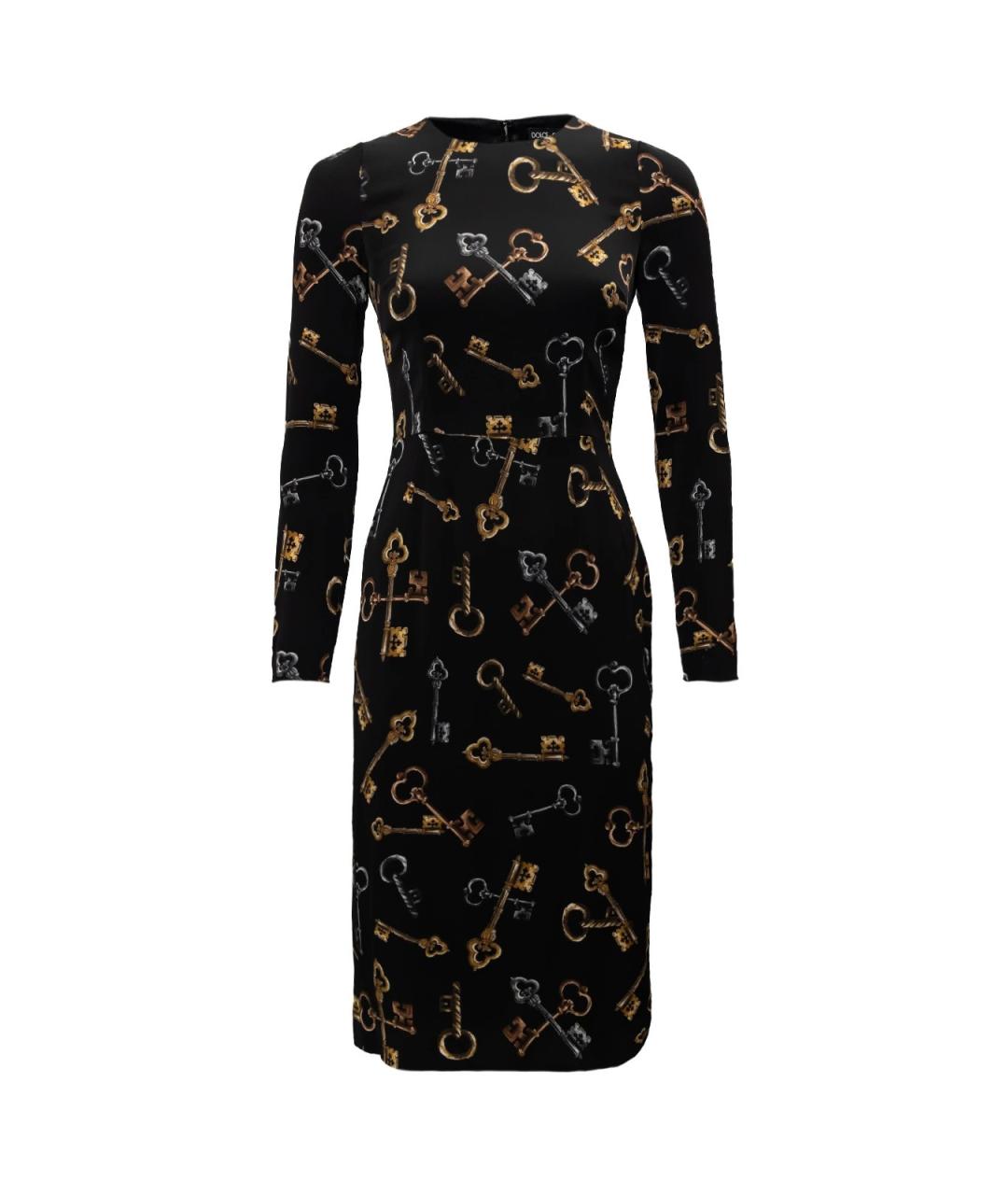 DOLCE&GABBANA Черное шелковое повседневное платье, фото 4