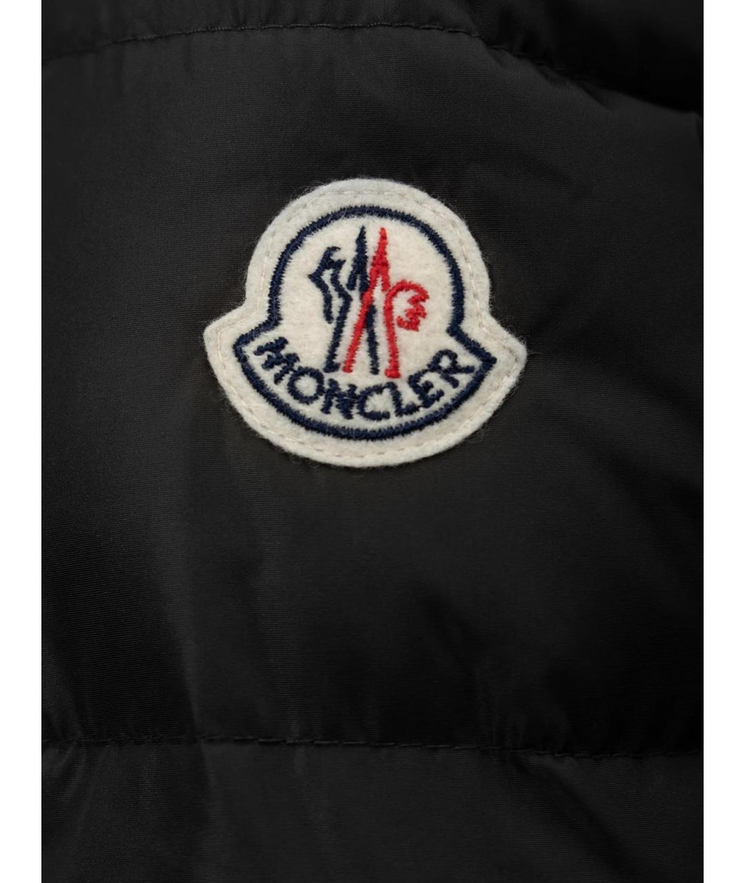 MONCLER Черный полиэстеровый пуховик, фото 3