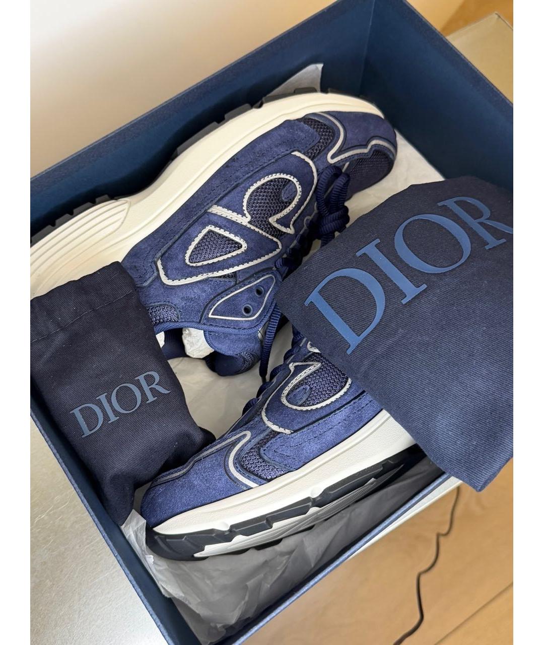 CHRISTIAN DIOR Синие замшевые низкие кроссовки / кеды, фото 2