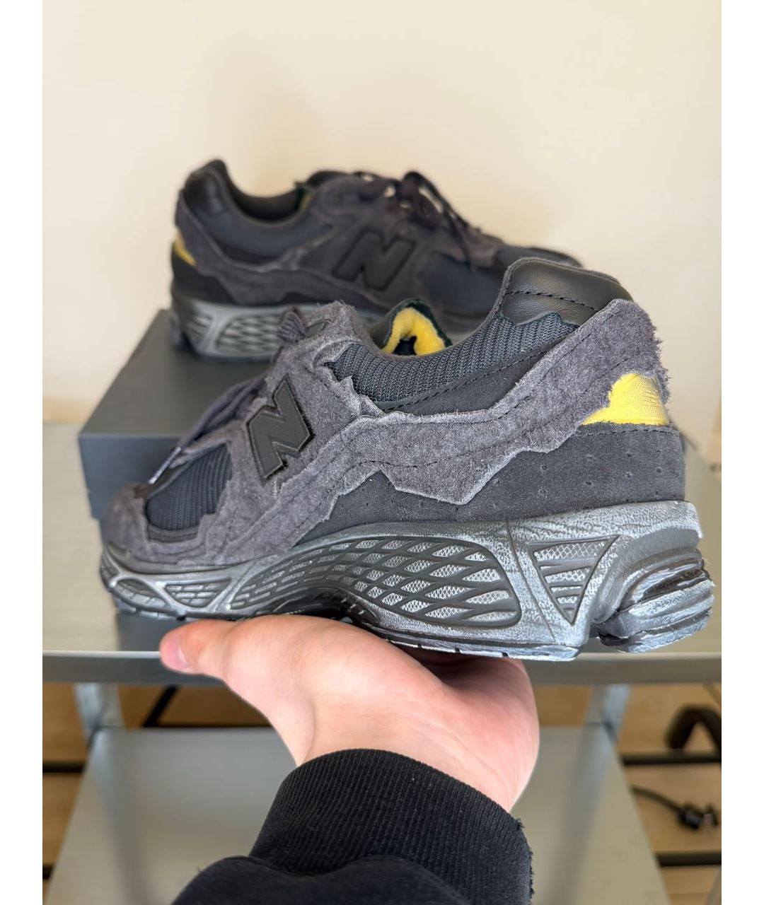NEW BALANCE Антрацитовые замшевые низкие кроссовки / кеды, фото 3