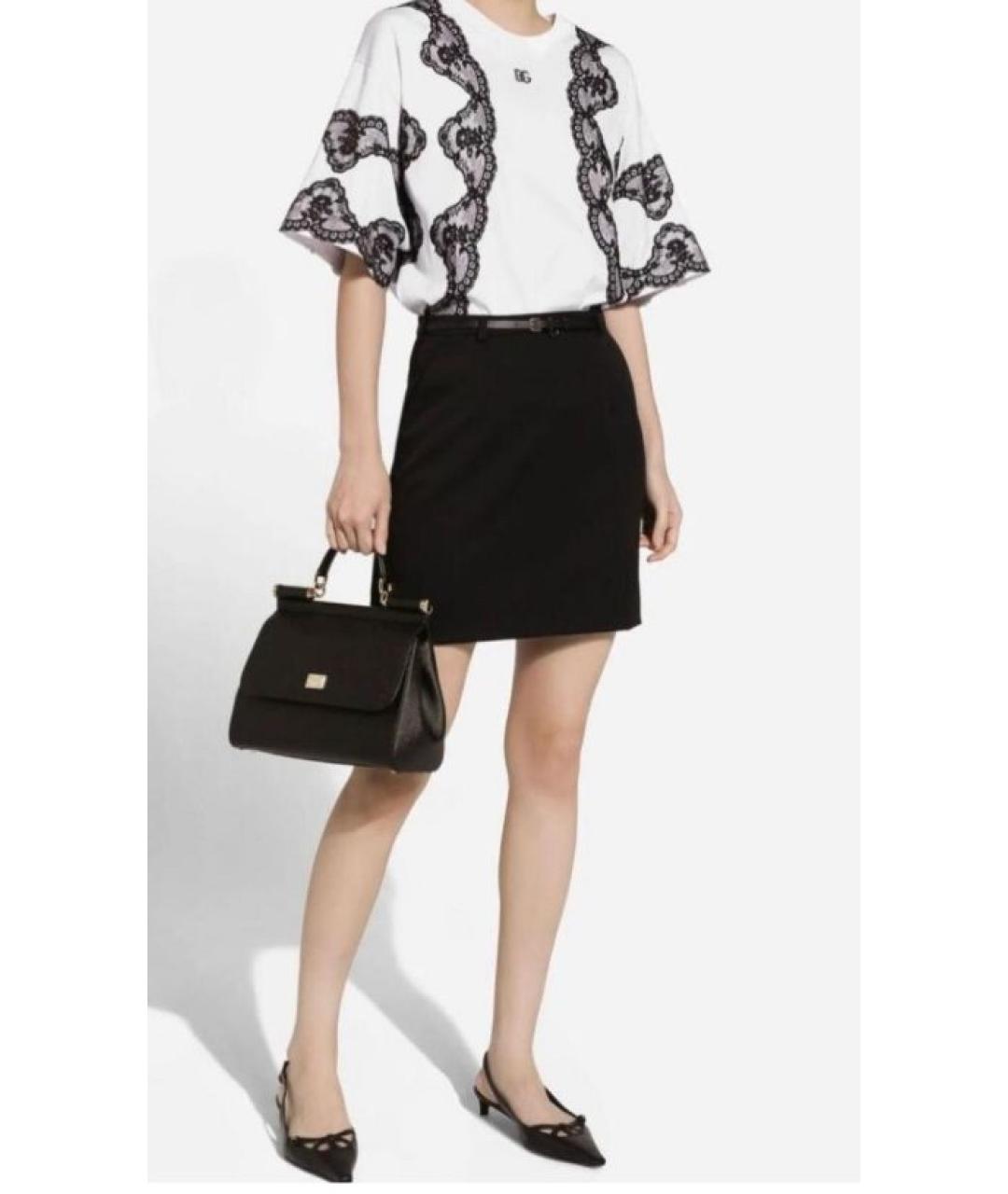 DOLCE&GABBANA Черная кожаная сумка с короткими ручками, фото 7