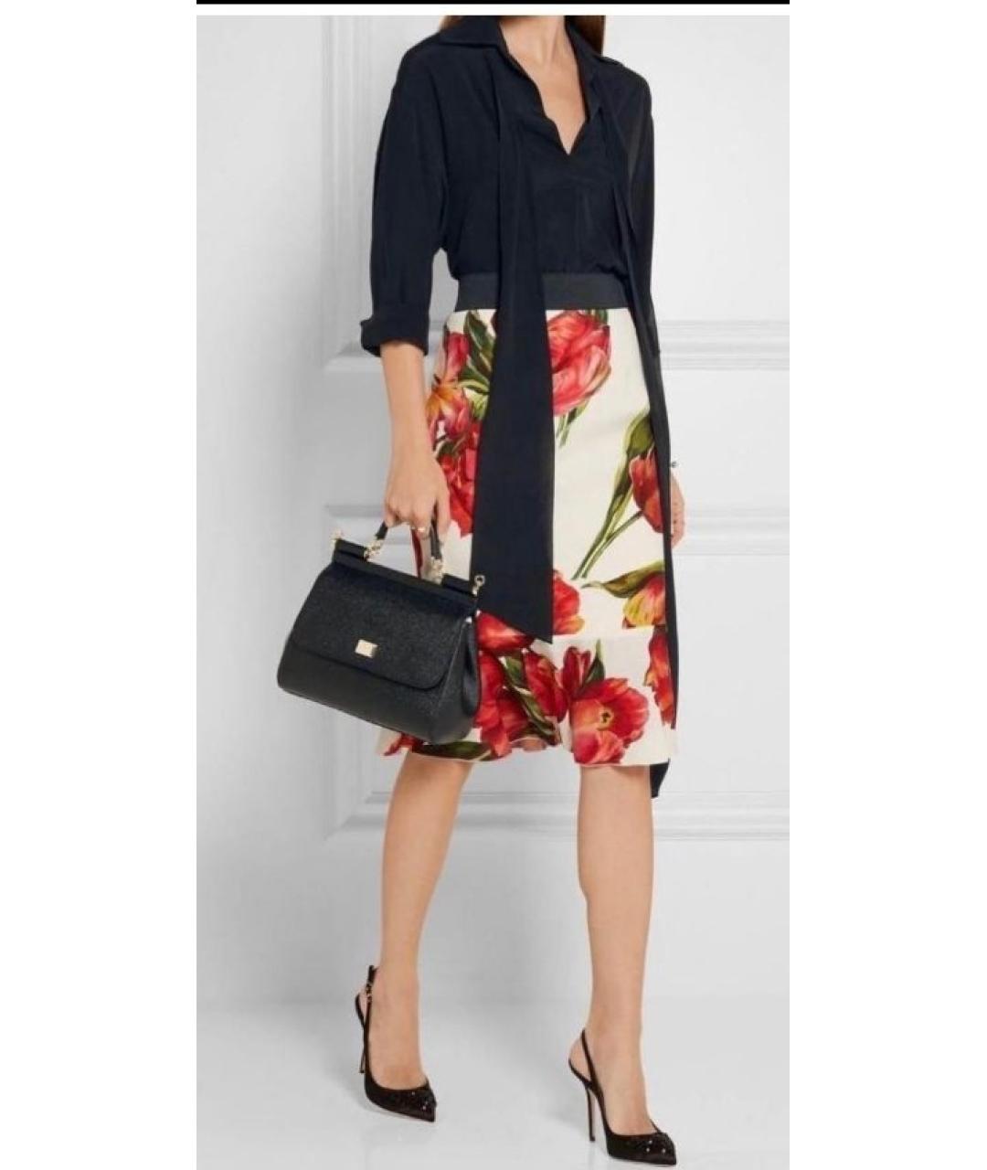 DOLCE&GABBANA Черная кожаная сумка с короткими ручками, фото 6