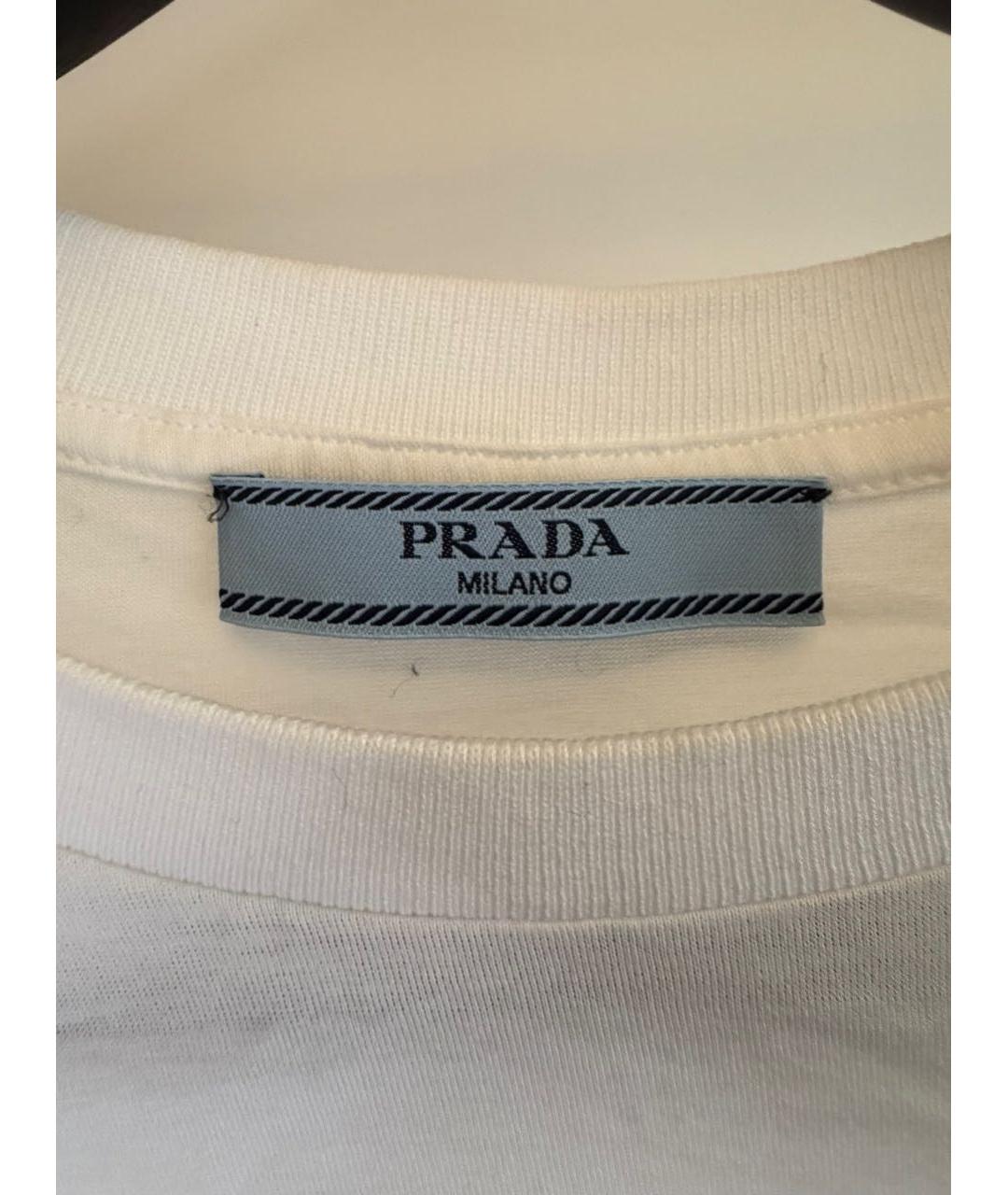 PRADA Белая хлопковая футболка, фото 3