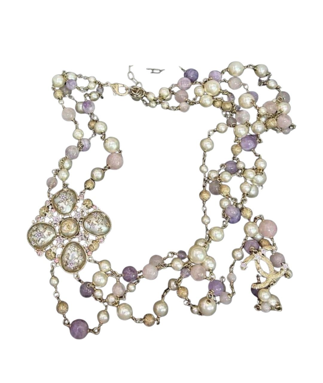 CHANEL Фиолетовое металлическое колье, фото 1
