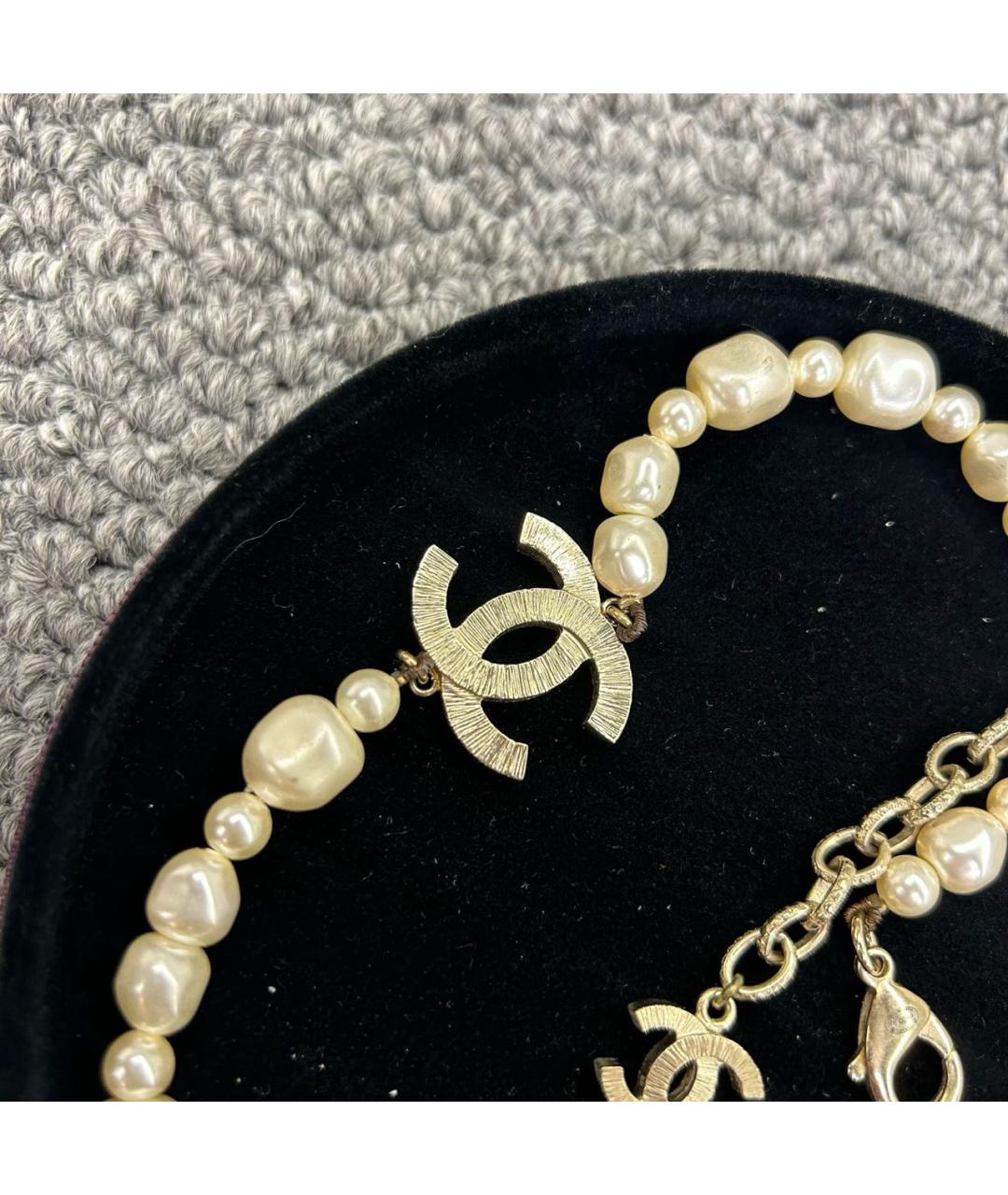 CHANEL Бежевое жемчужное колье, фото 4
