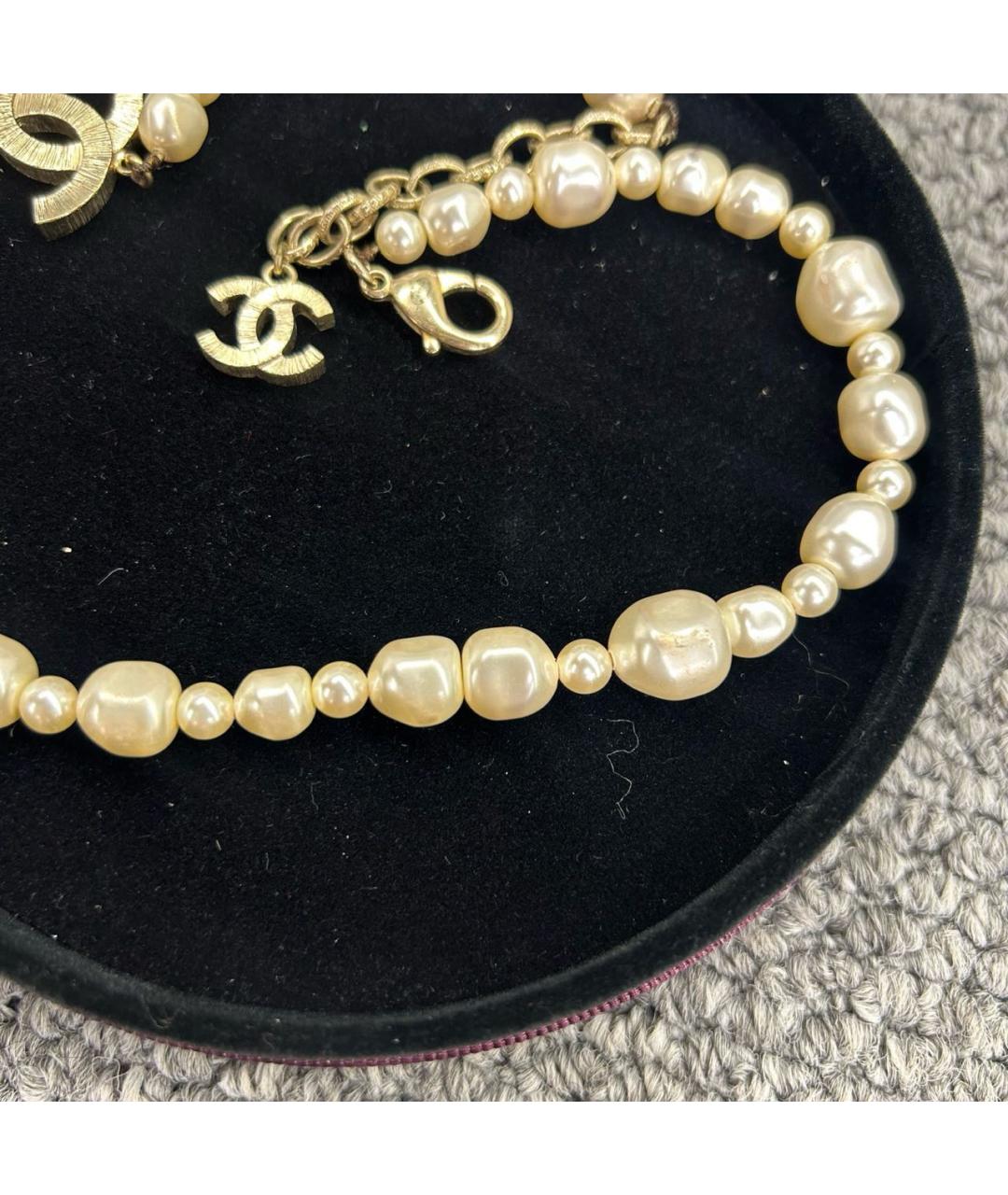 CHANEL Бежевое жемчужное колье, фото 5
