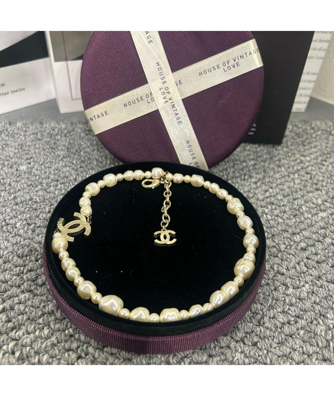 CHANEL Бежевое жемчужное колье, фото 2