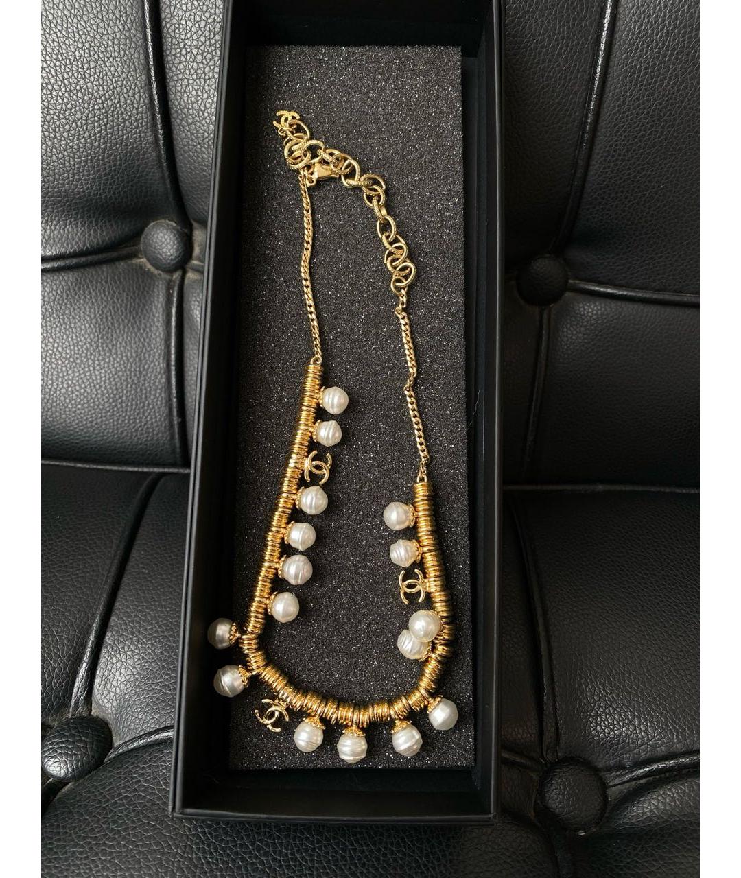 CHANEL Золотое металлическое колье, фото 2