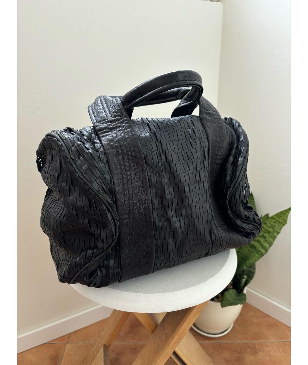 ALEXANDER WANG Черная кожаная сумка с короткими ручками, фото 5