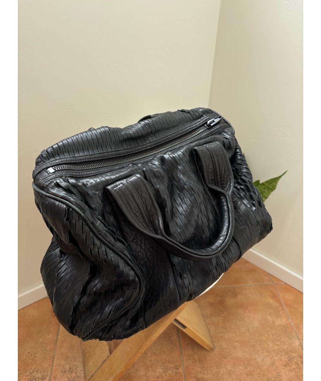 ALEXANDER WANG Черная кожаная сумка с короткими ручками, фото 2