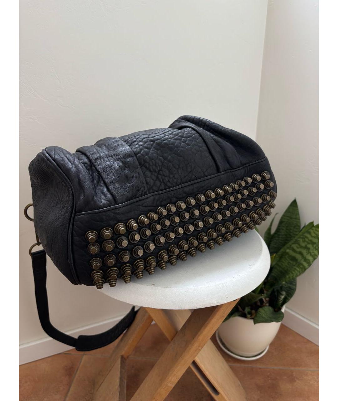 ALEXANDER WANG Черная кожаная сумка с короткими ручками, фото 2
