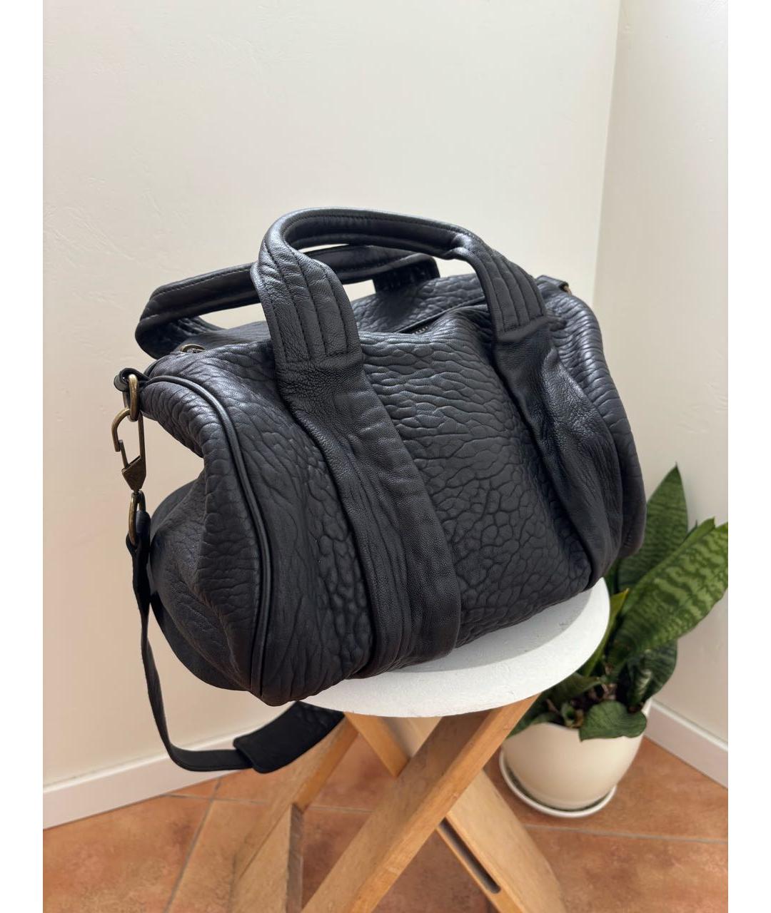 ALEXANDER WANG Черная кожаная сумка с короткими ручками, фото 5