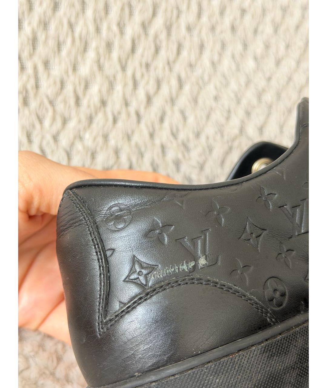 LOUIS VUITTON Черные кожаные кеды, фото 5