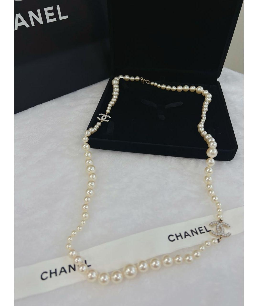 CHANEL Бежевое жемчужное колье, фото 6