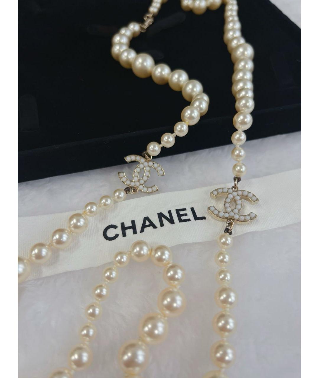 CHANEL Бежевое жемчужное колье, фото 5