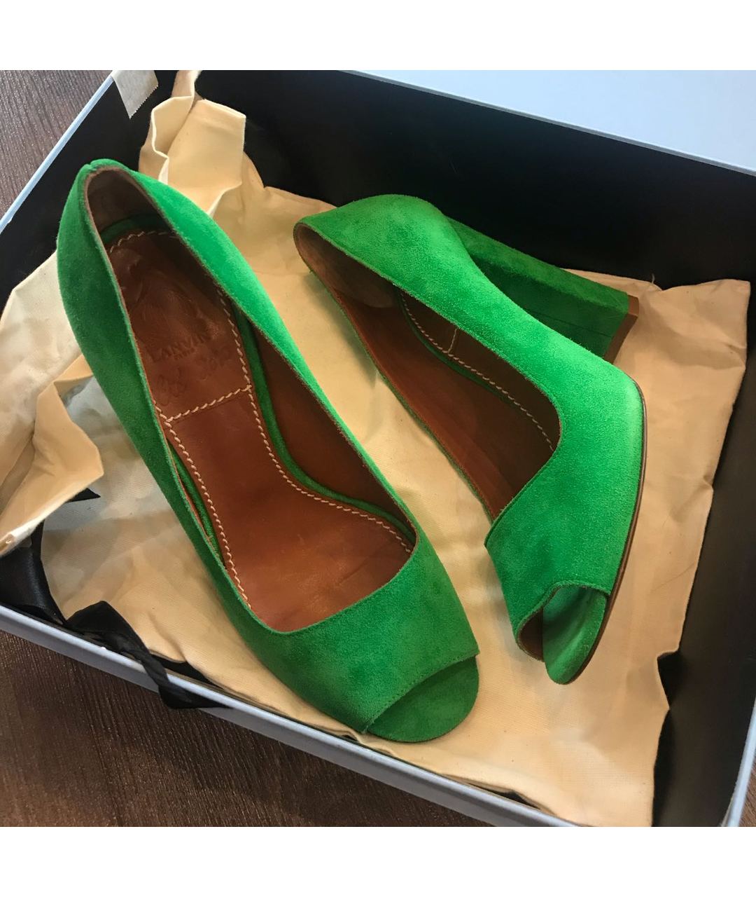 LANVIN Зеленые замшевые туфли, фото 5