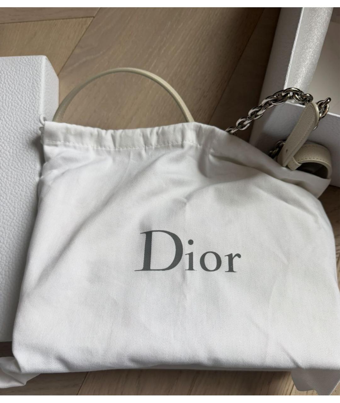 CHRISTIAN DIOR Бежевая кожаная сумка через плечо, фото 7