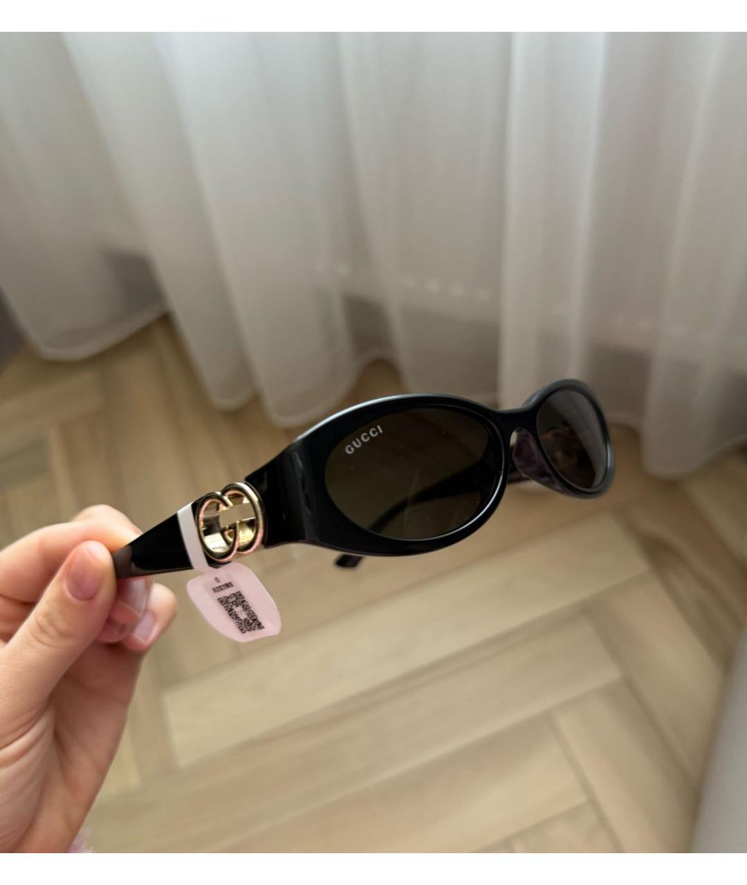 GUCCI Черные пластиковые солнцезащитные очки, фото 3