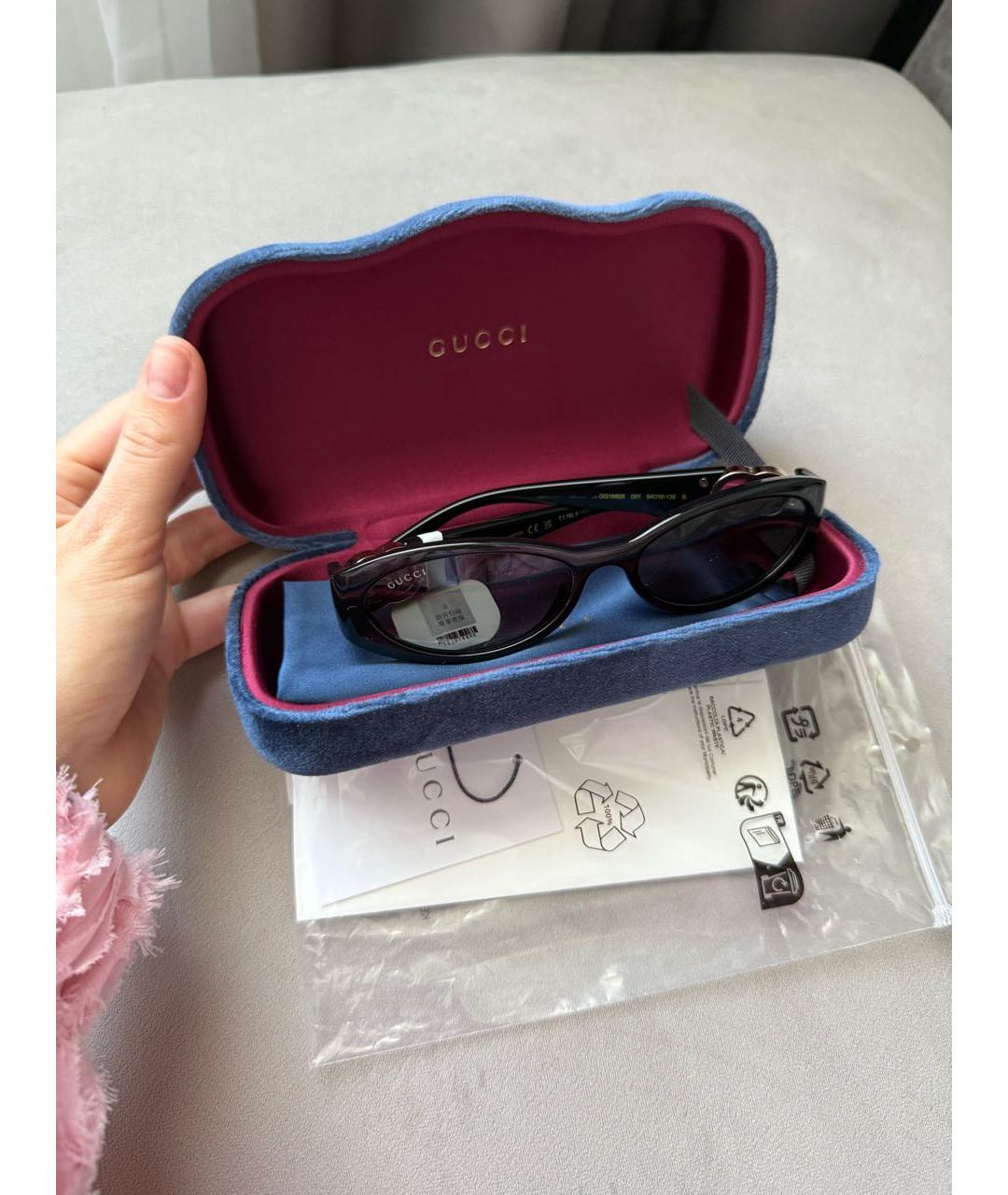 GUCCI Черные пластиковые солнцезащитные очки, фото 2