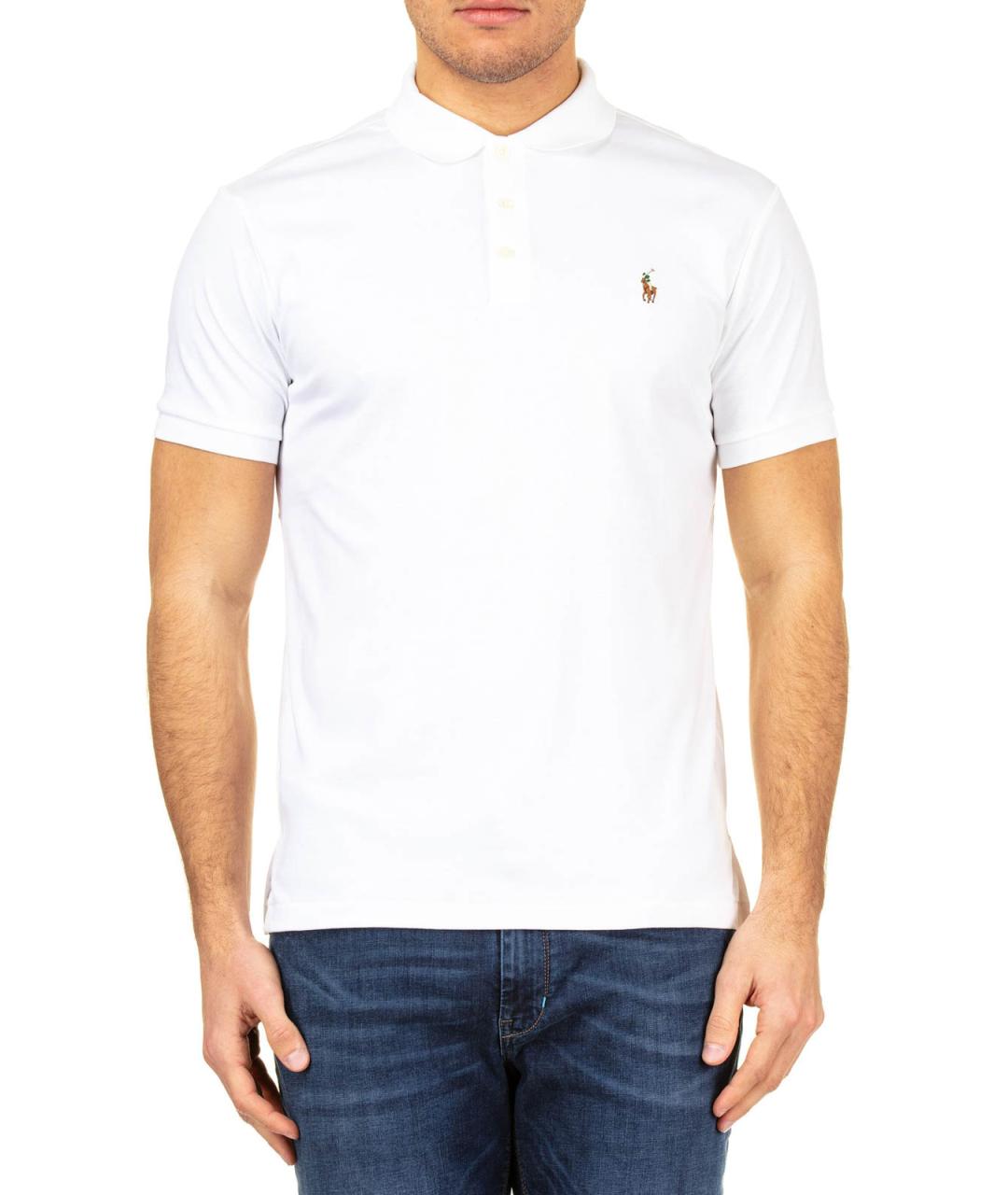 POLO RALPH LAUREN Белое хлопковое поло с коротким рукавом, фото 3