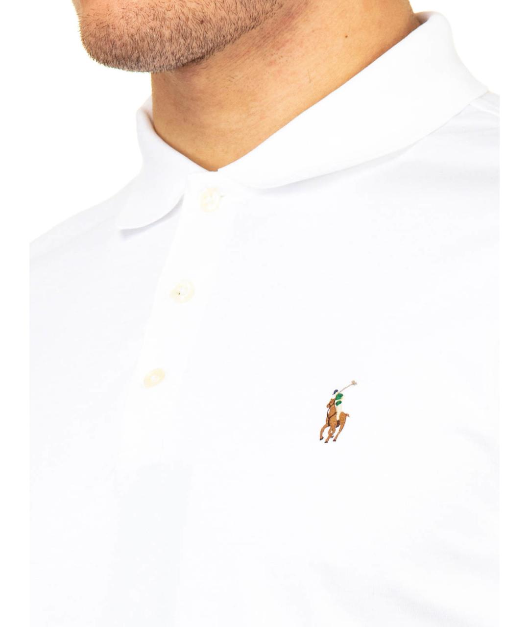 POLO RALPH LAUREN Белое хлопковое поло с коротким рукавом, фото 5