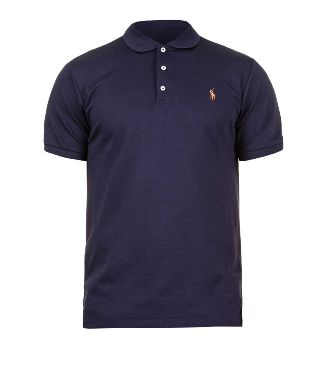 POLO RALPH LAUREN Синее хлопковое поло с коротким рукавом, фото 1