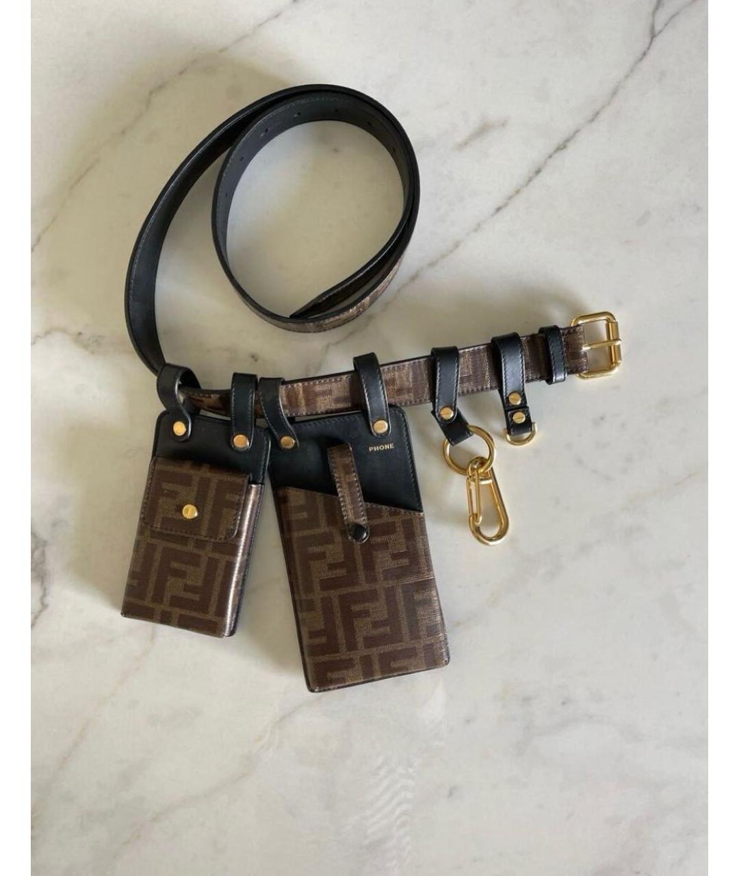 FENDI Коричневый кожаный ремень, фото 4