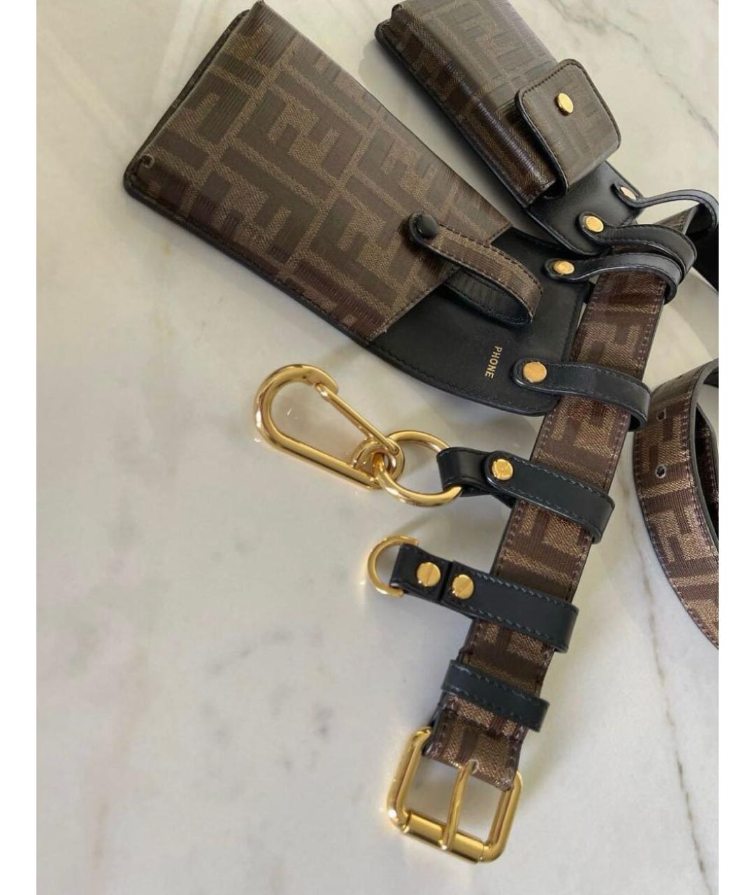 FENDI Коричневый кожаный ремень, фото 2