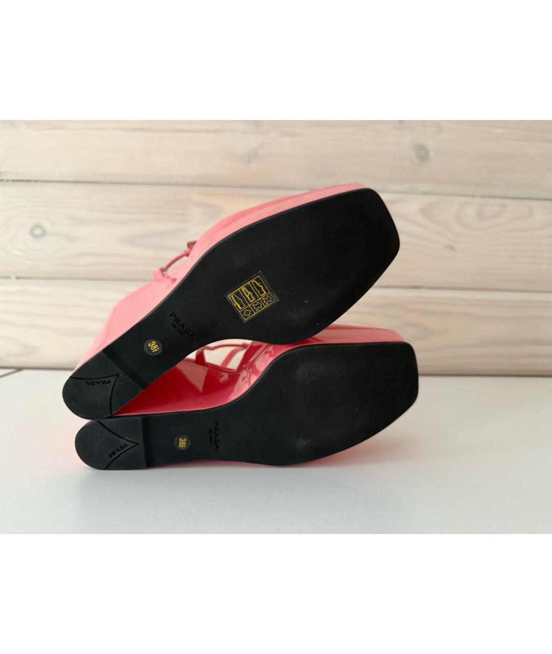 PRADA Розовые туфли из лакированной кожи, фото 6
