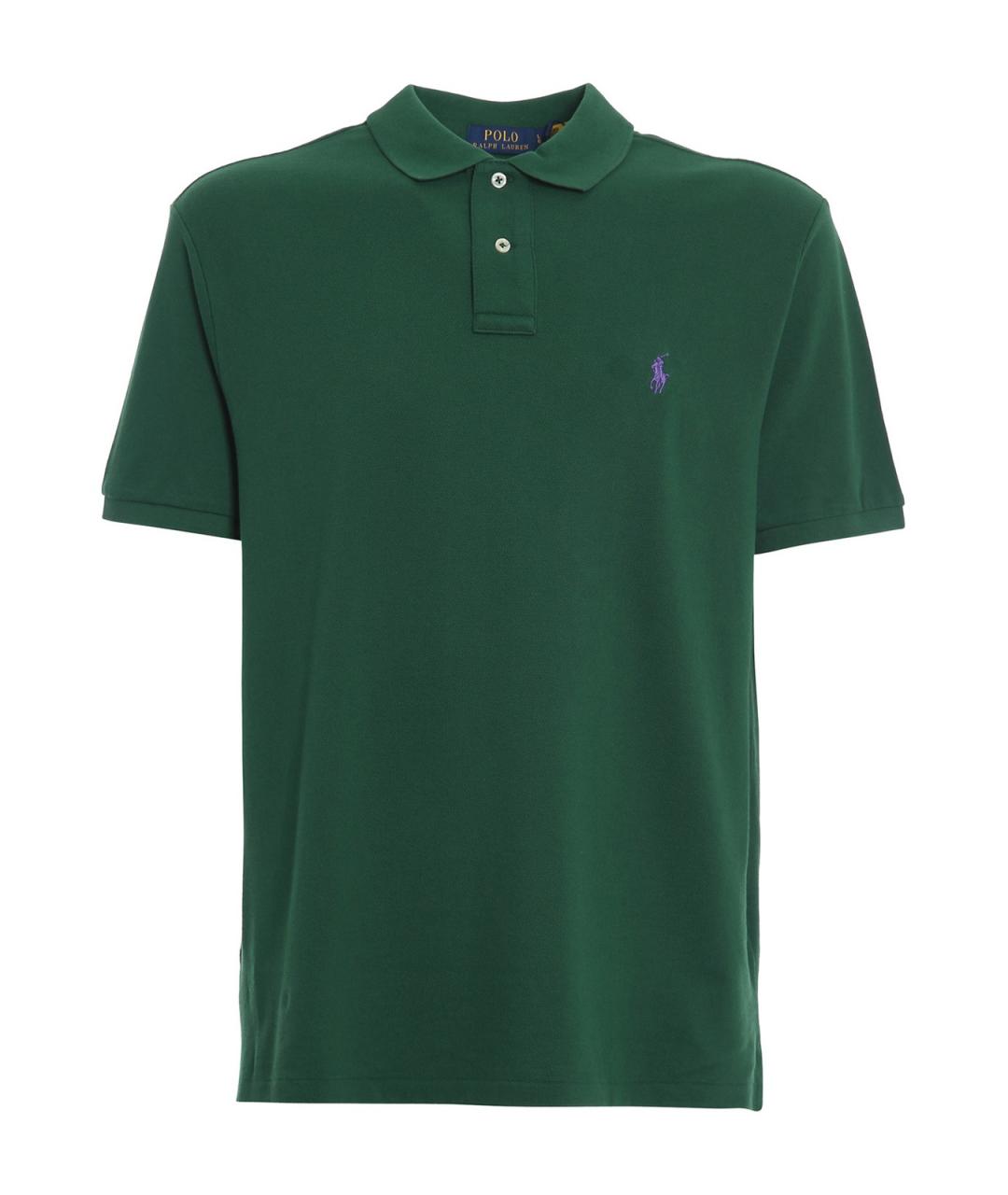 POLO RALPH LAUREN Зеленое хлопковое поло с коротким рукавом, фото 1