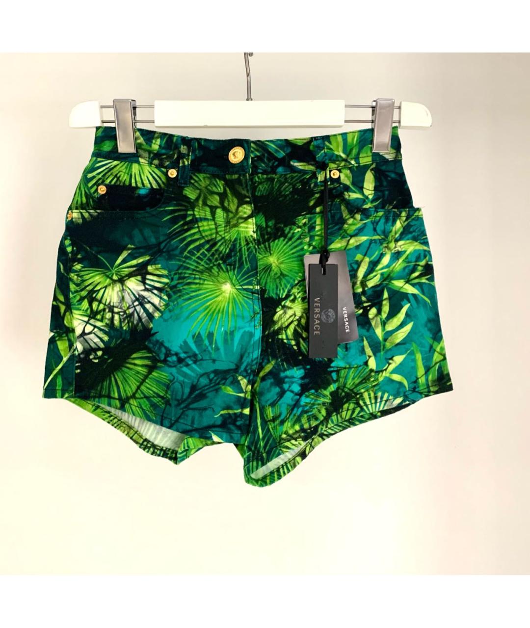 VERSACE Зеленые хлопковые шорты, фото 8
