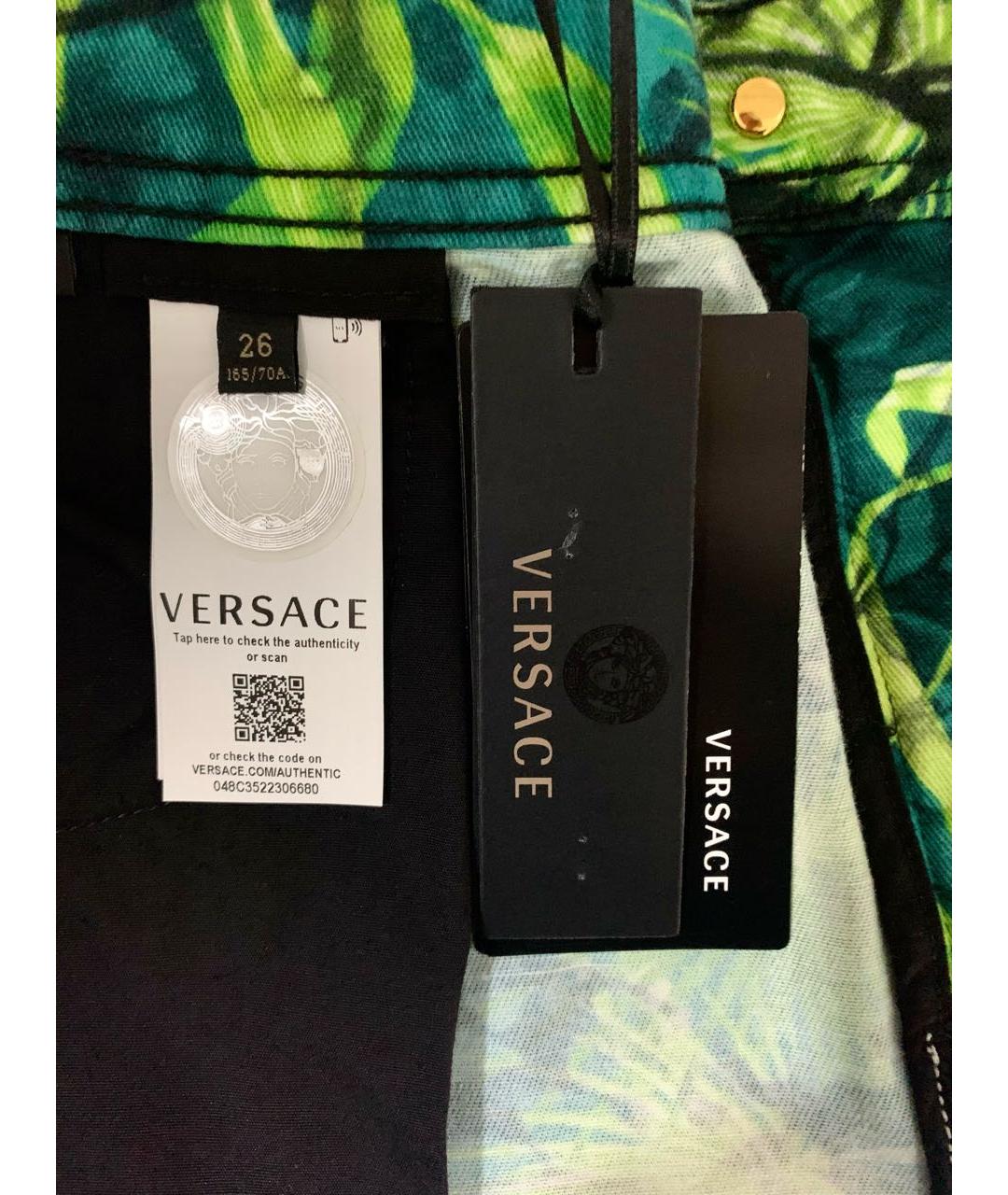 VERSACE Зеленые хлопковые шорты, фото 5