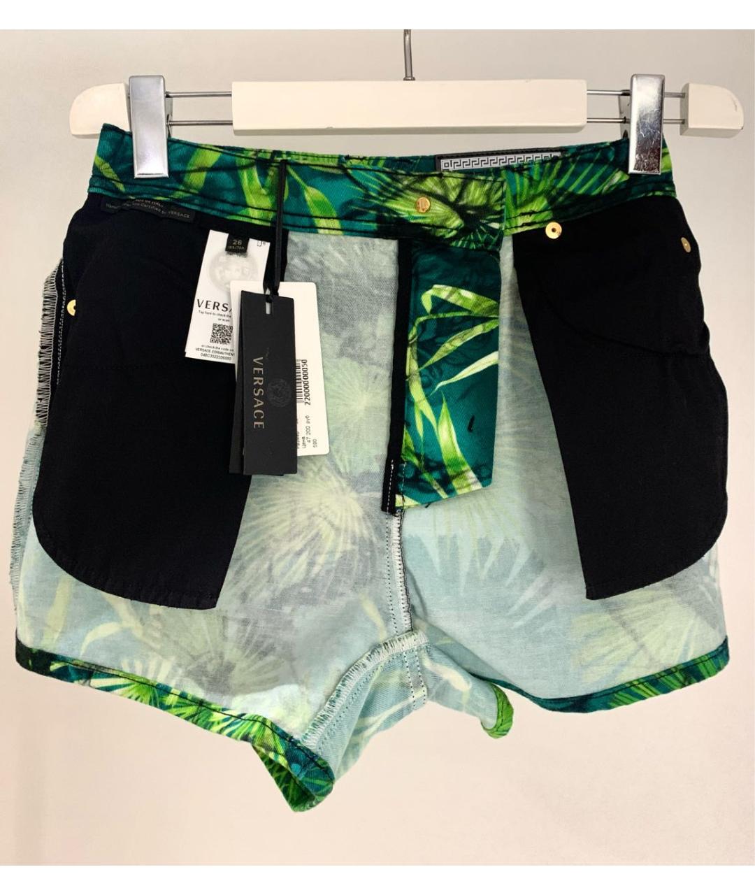 VERSACE Зеленые хлопковые шорты, фото 3