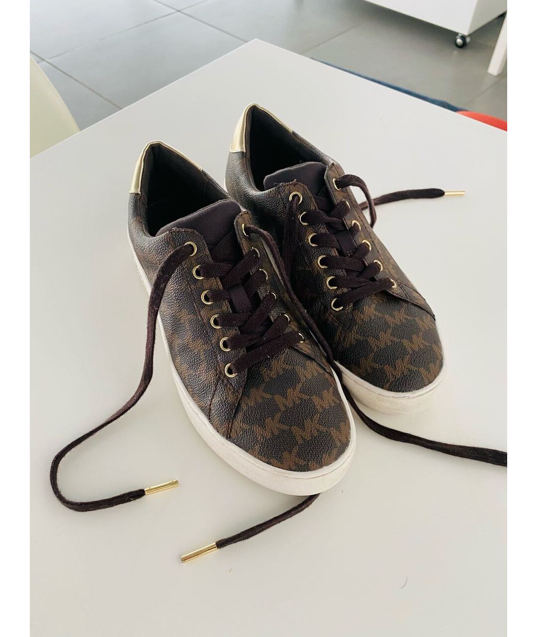 MICHAEL KORS Коричневые кроссовки из экзотической кожи, фото 6