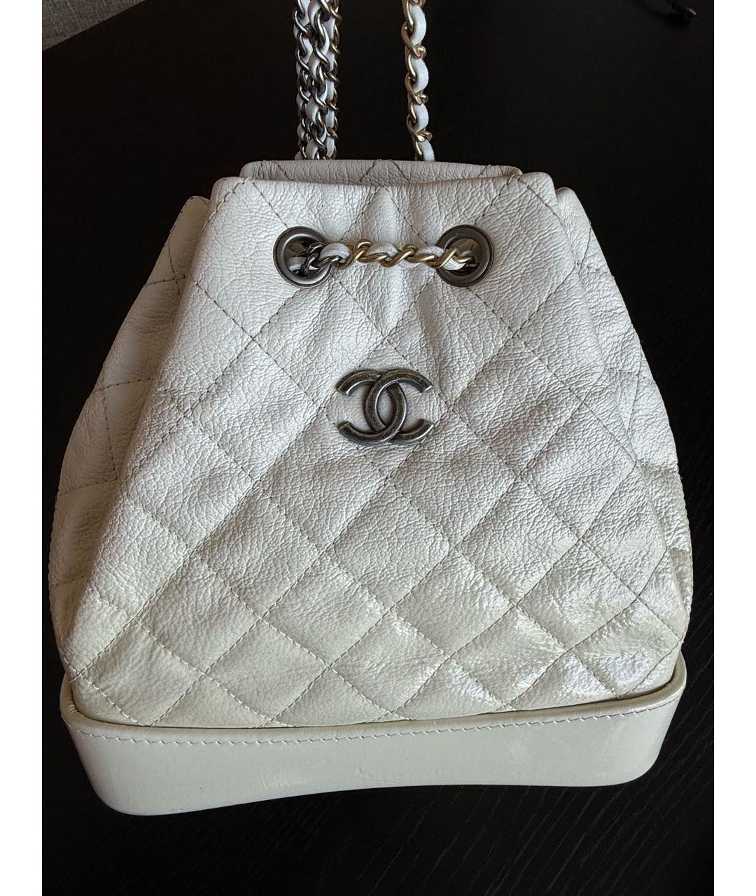 CHANEL Белый кожаный рюкзак, фото 6