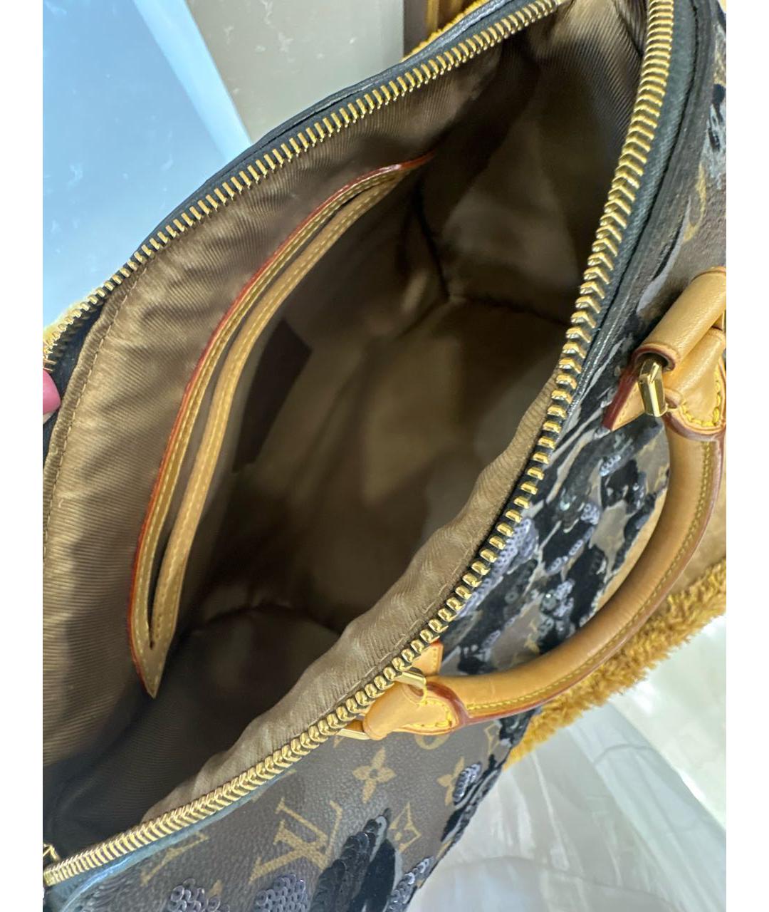 LOUIS VUITTON Коричневая сумка с короткими ручками из канвы, фото 4