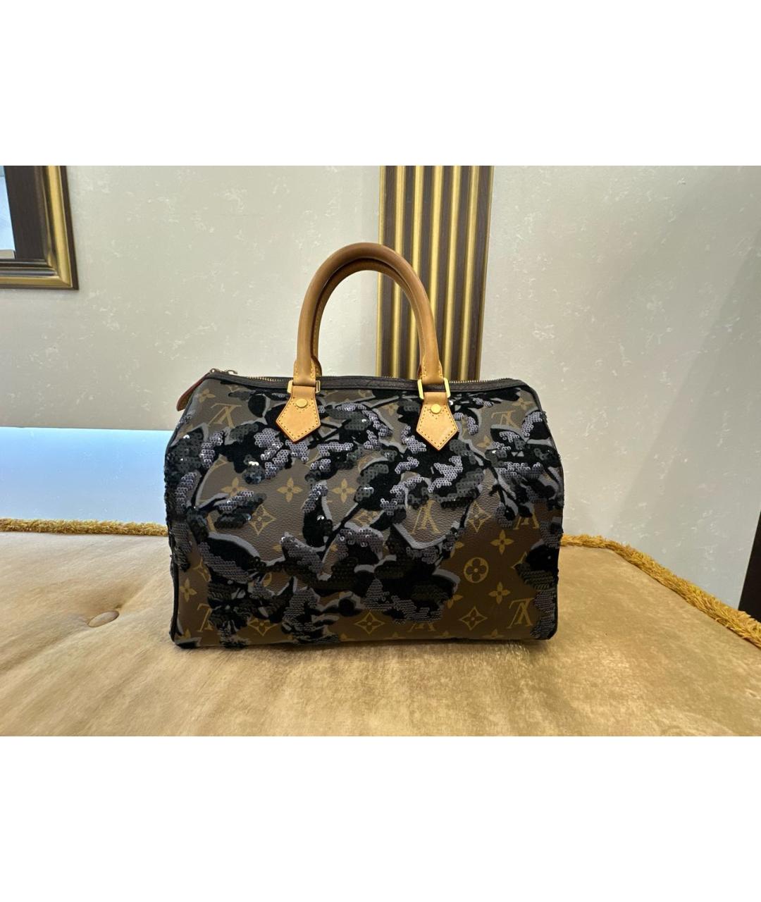 LOUIS VUITTON Коричневая сумка с короткими ручками из канвы, фото 8