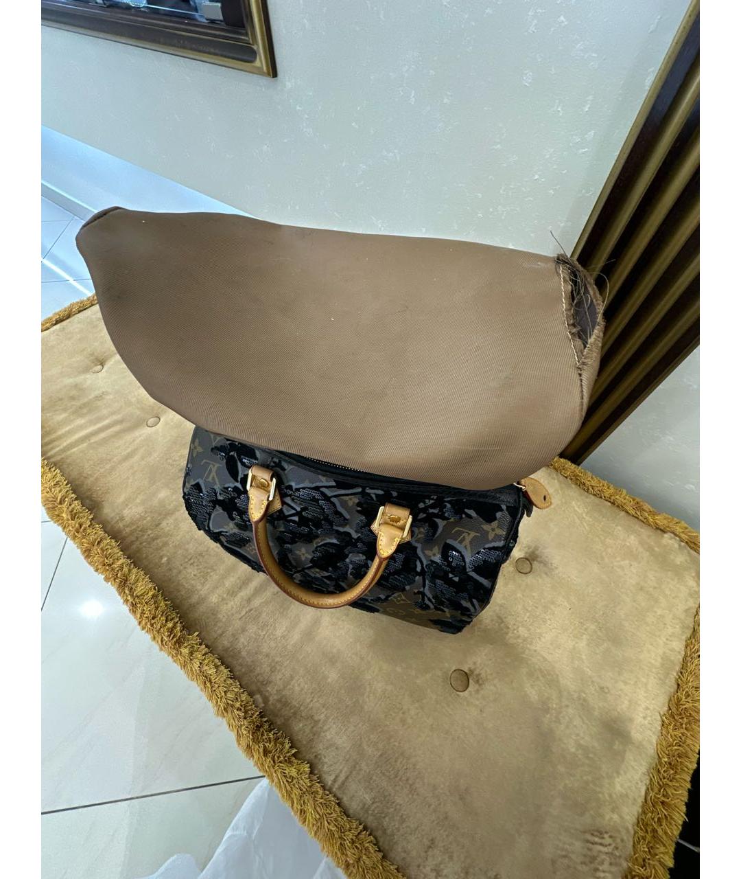 LOUIS VUITTON Коричневая сумка с короткими ручками из канвы, фото 7