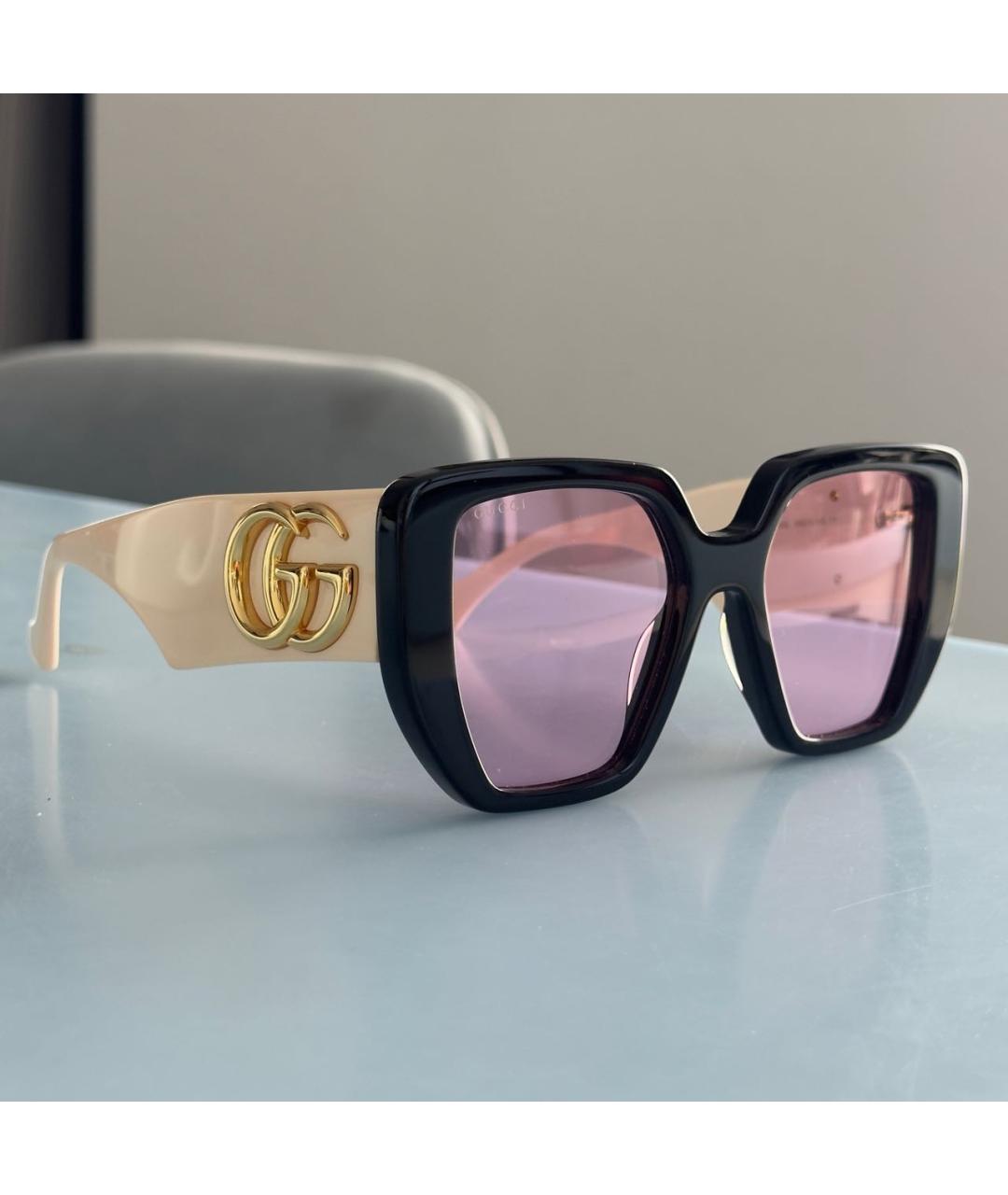 GUCCI Белые пластиковые солнцезащитные очки, фото 3