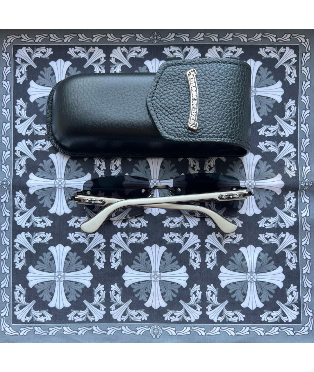 CHROME HEARTS Белые деревянные солнцезащитные очки, фото 8